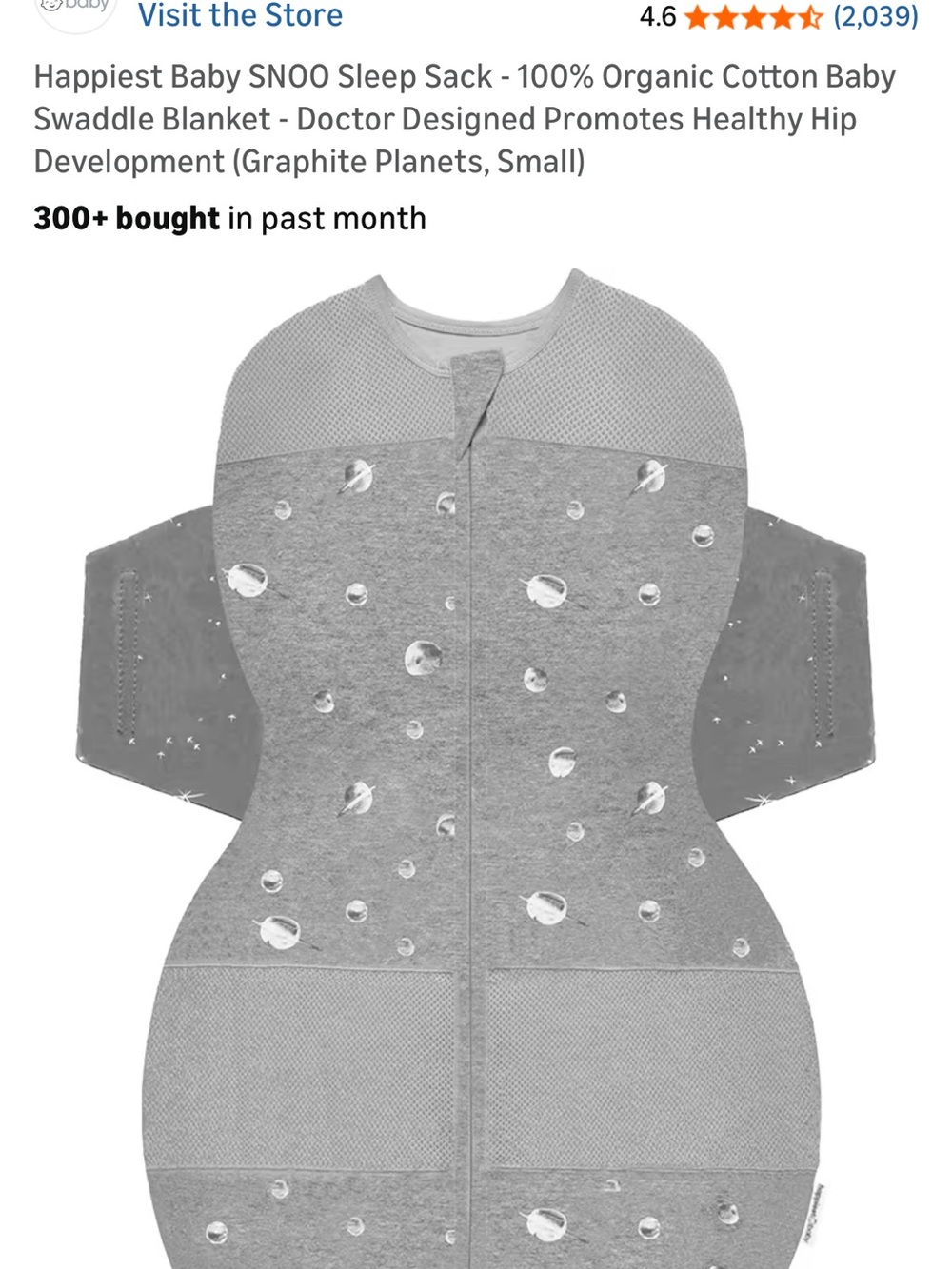 Happiest Baby SNOO Graphite Planets Sleep Sack